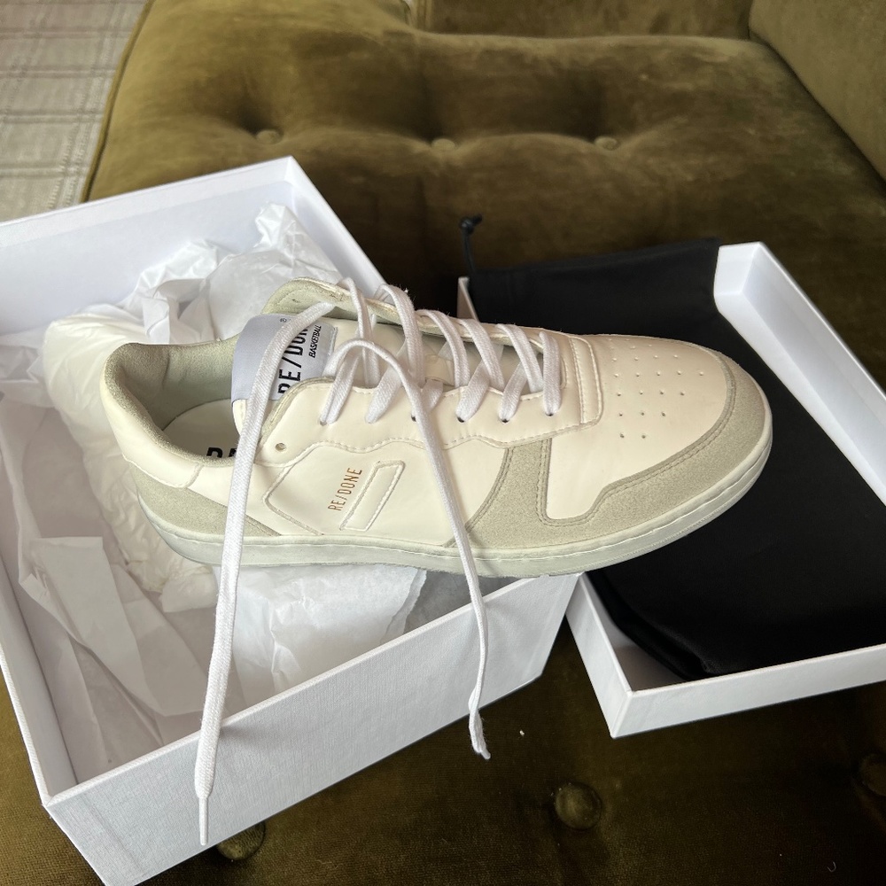 RE/DONE 80's Sustainable Basketball Shoes White/White 37